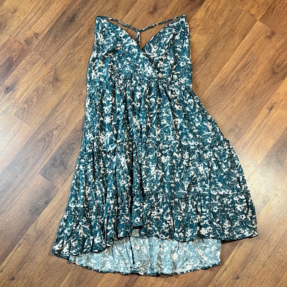 Maurices Teal Floral High-Low Dress